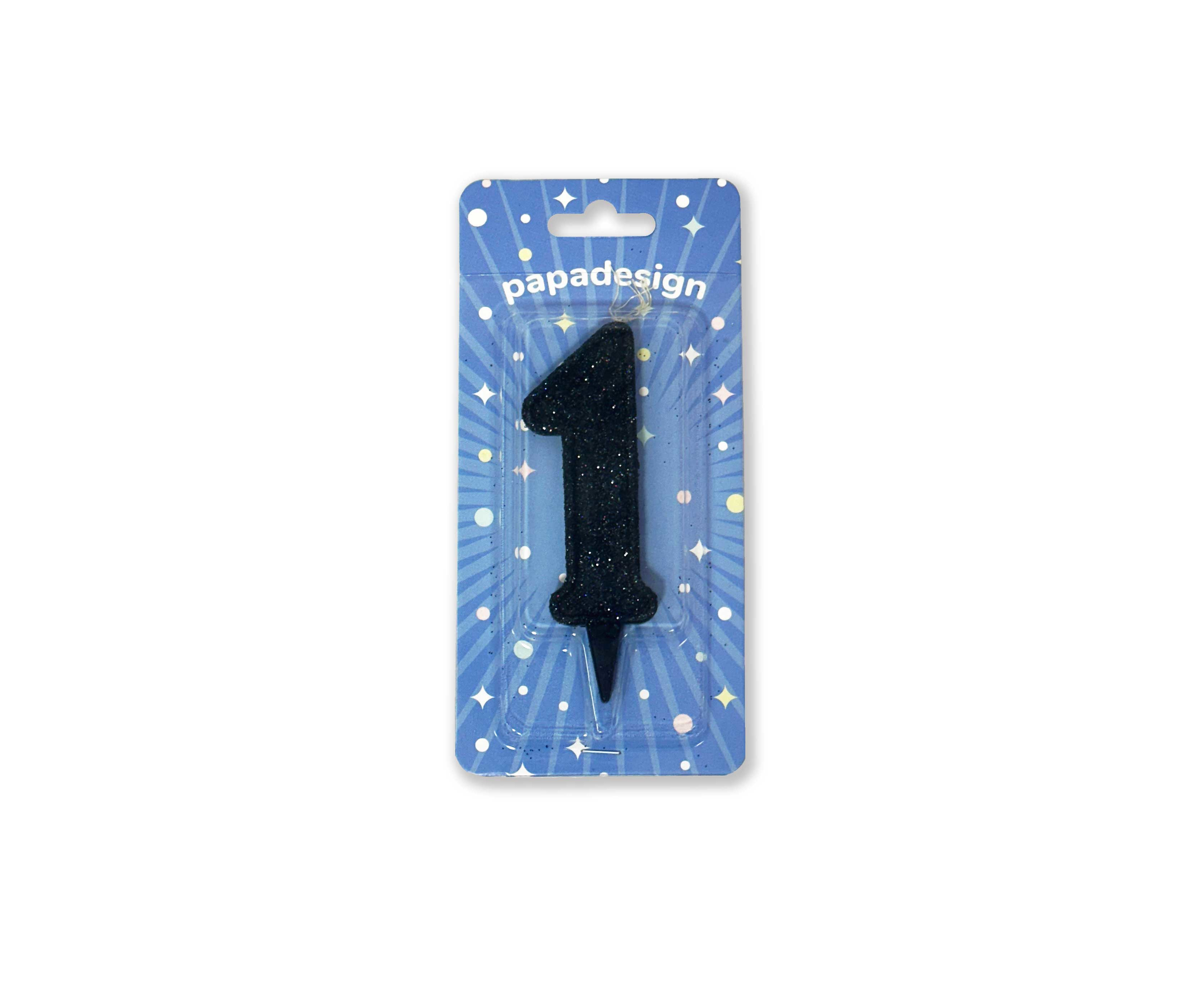 Свічка-цифра "1" чорна, PCC7001