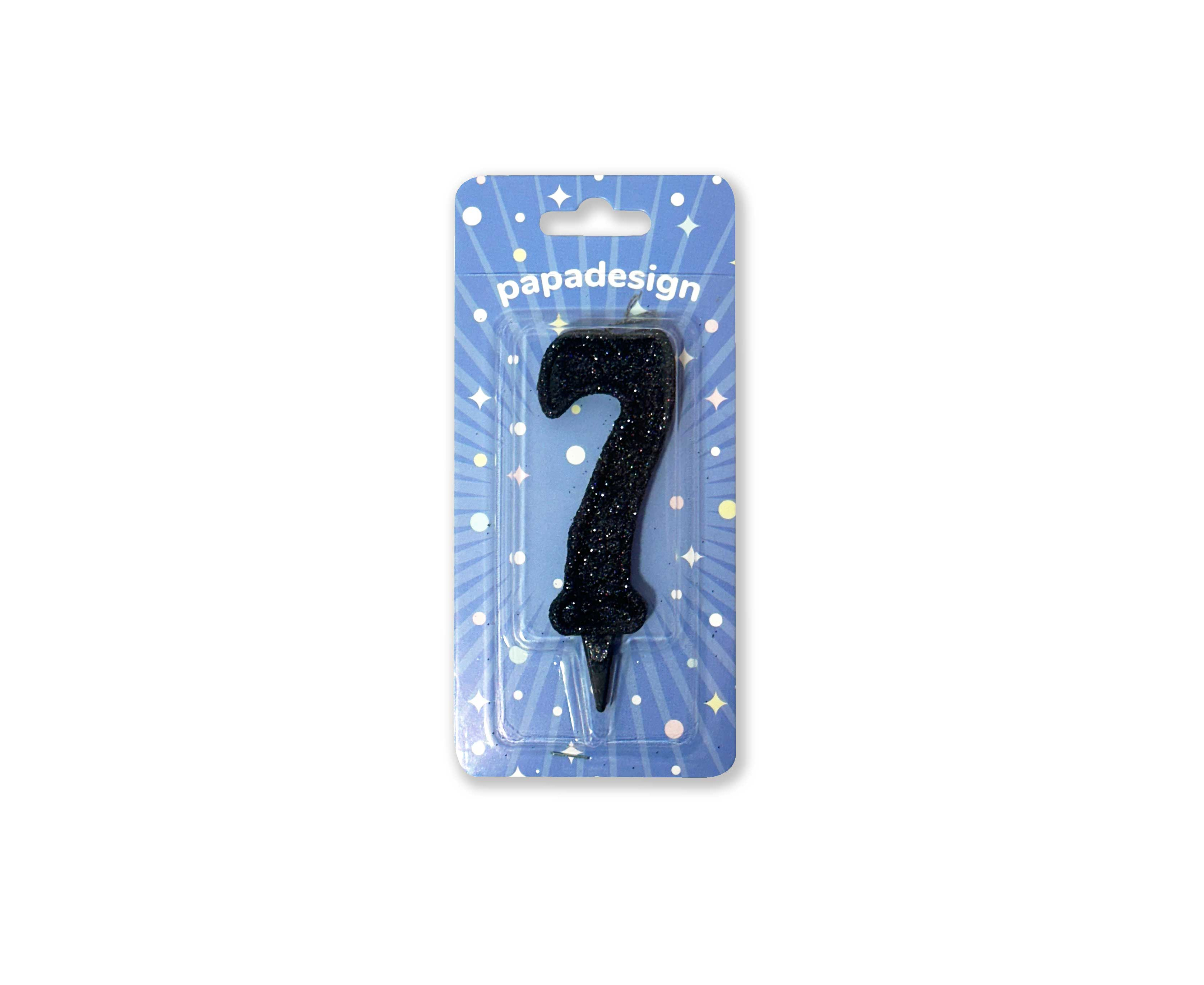 Свічка-цифра "7" чорна, PCC7007