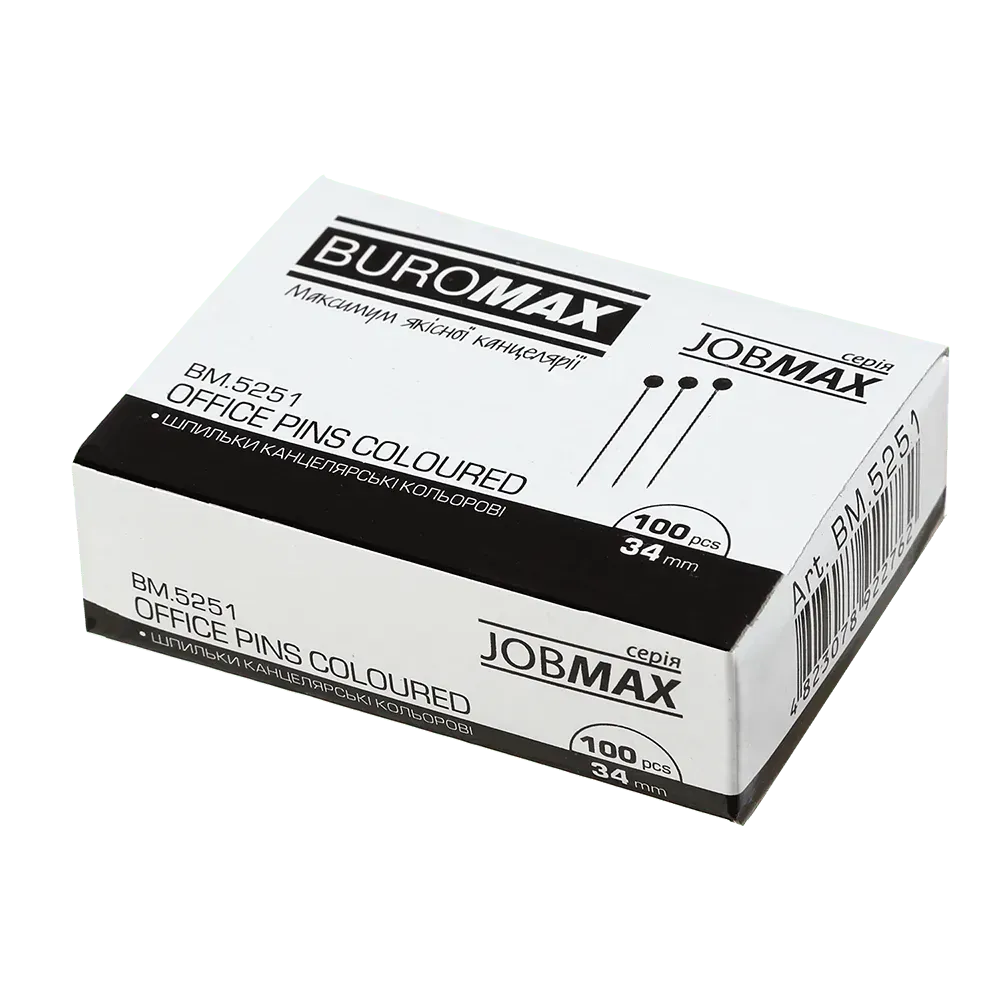Шпильки 34 мм, 100 шт, кольорові, BM.5251 Шпильки 34 мм, 100 шт, кольорові, BM.5251