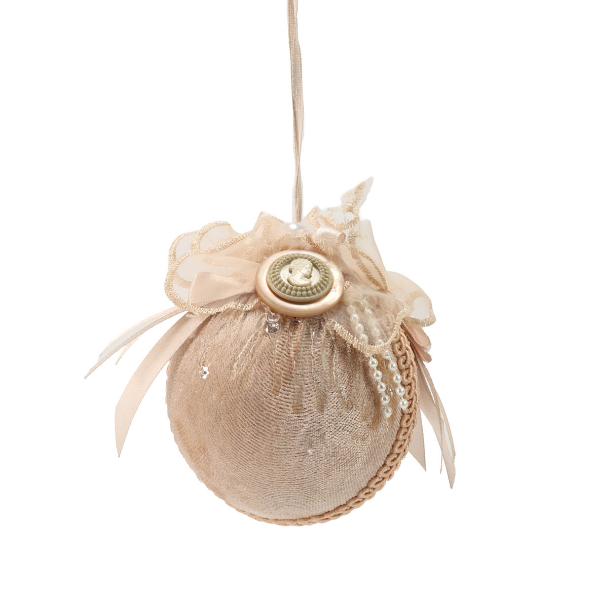 Іграшка новорічна Скарлет, Куля, 8 см, 401