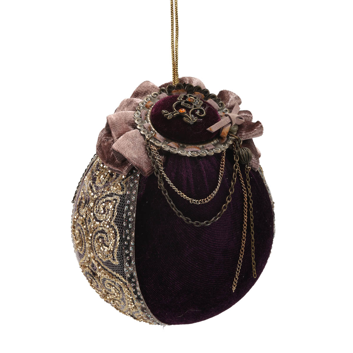 Игрушка новогодняя Венеция, Шар, 10 см, 1102