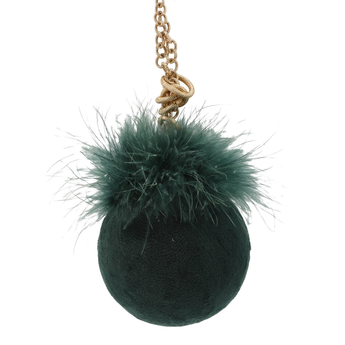 Игрушка новогодняя Изумруд "Шарик с цепочкой" 10 см, 2207