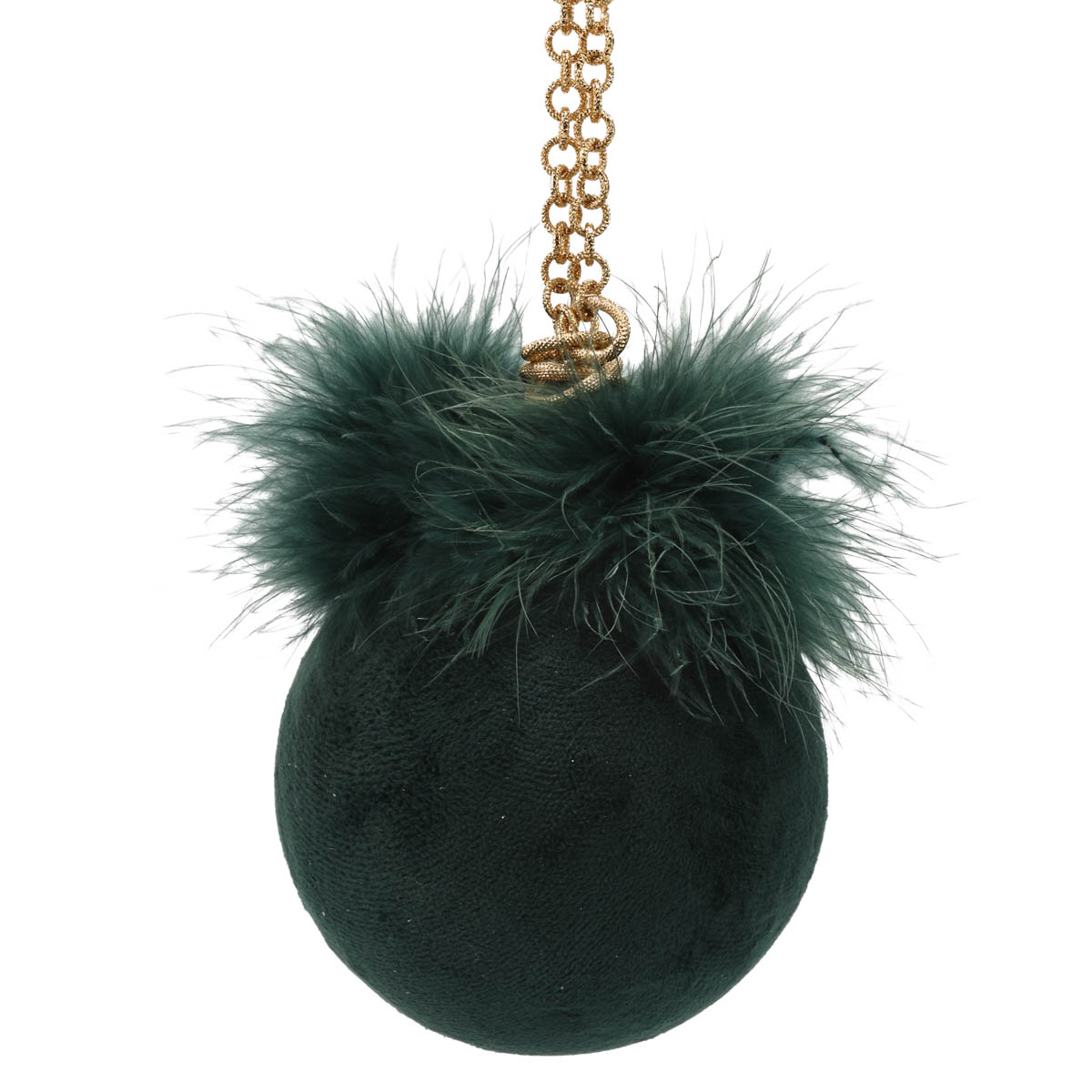 Іграшка новорічна Смарагд "Кулька з ланцюжком" 8 см, 2206