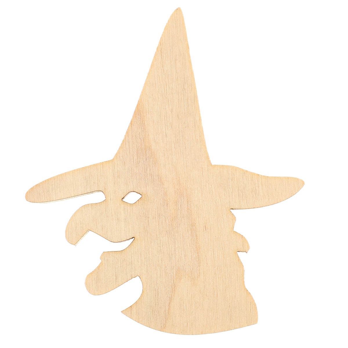 Заготівка з фанери Розмальовка Хелловін "Голова відьми" 7,5*6,4 см, 001289 ArtBober