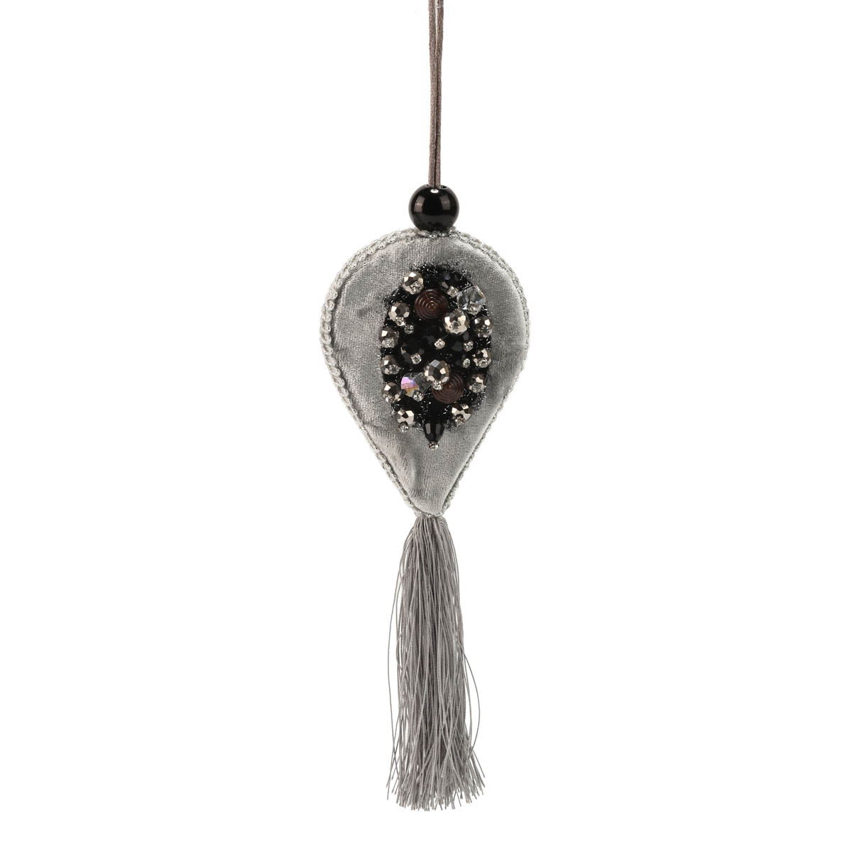 Игрушка новогодняя Арктика "Капля серая" 10 см, 1316