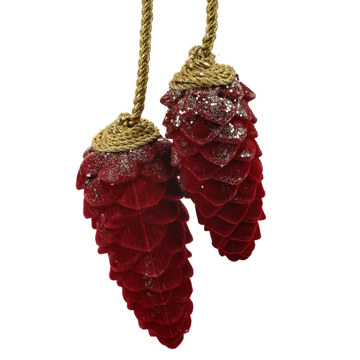 Игрушка новогодняя Бургунд "Шишки-пара", 112 1