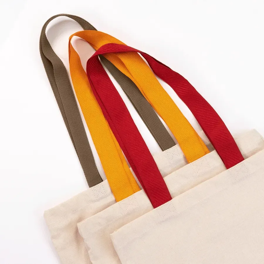 Сумка из хлопка 38*42 см, красная ручка 70 см, неотбеленный хлопок 220 г/м2, ROSA Talent 2