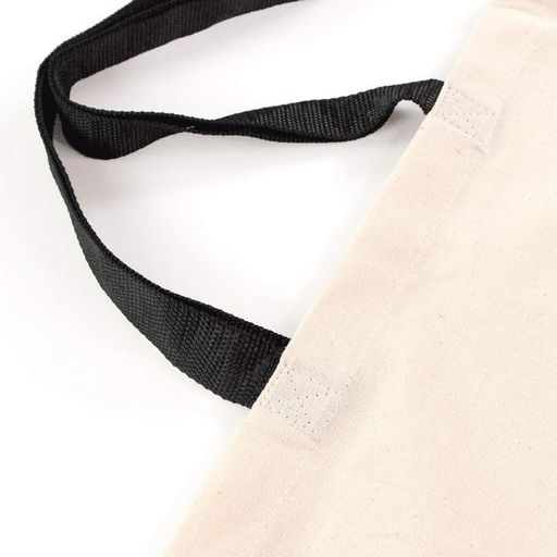 Сумка из хлопка 38*42 см, черная ручка 70 см, небеленый хлопок 220 г/м2, ROSA Talent 1