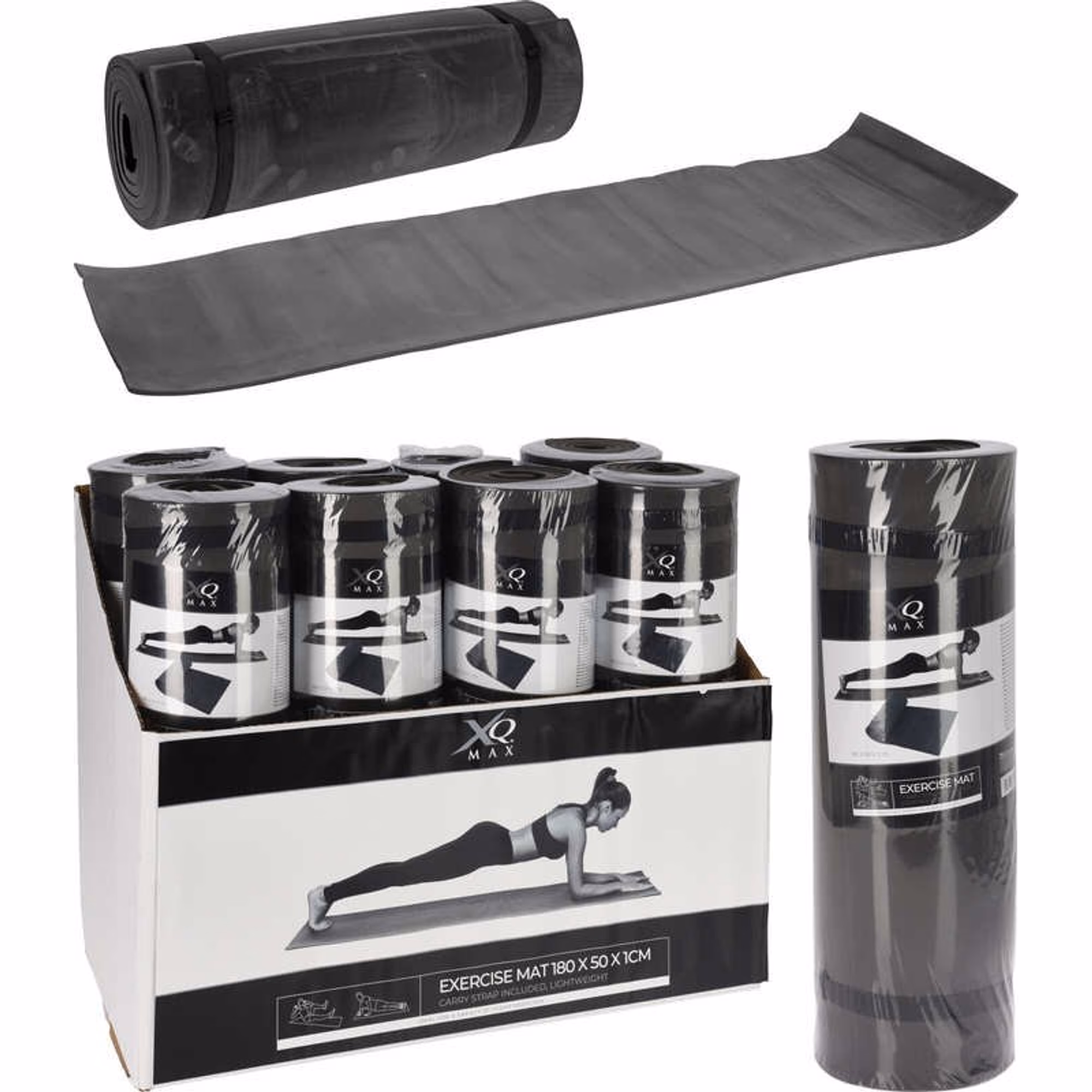 Килимок для йоги XQMAX чорного кольору, 173*61*0,4 см, 8EC000000 Килимок для йоги XQMAX чорного кольору, 173*61*0,4 см, 8EC000000