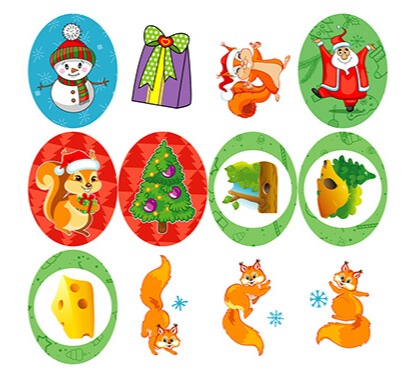 Книга "Зимові наліпки. Білочка", (у) (4531) 6