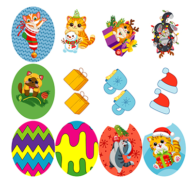 Книга "Зимові наліпки. Котик", (у) (4517) 6