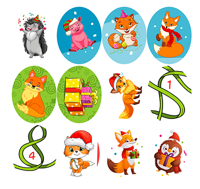 Книга "Зимові наліпки. Лисичка", (у) (4555) 6