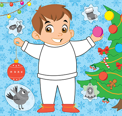 Книга "Зимові наліпки. Песик", (у) (4524) 1