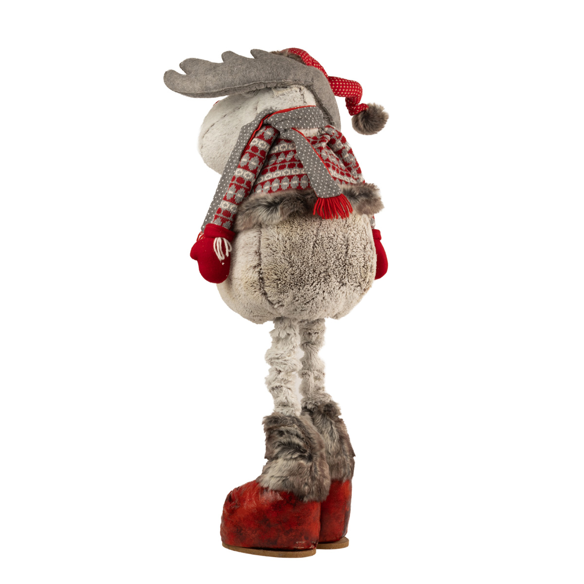 Мягкая новогодняя игрушка Олень на телескопических ногах 107-153 см, белый, 778-273 5