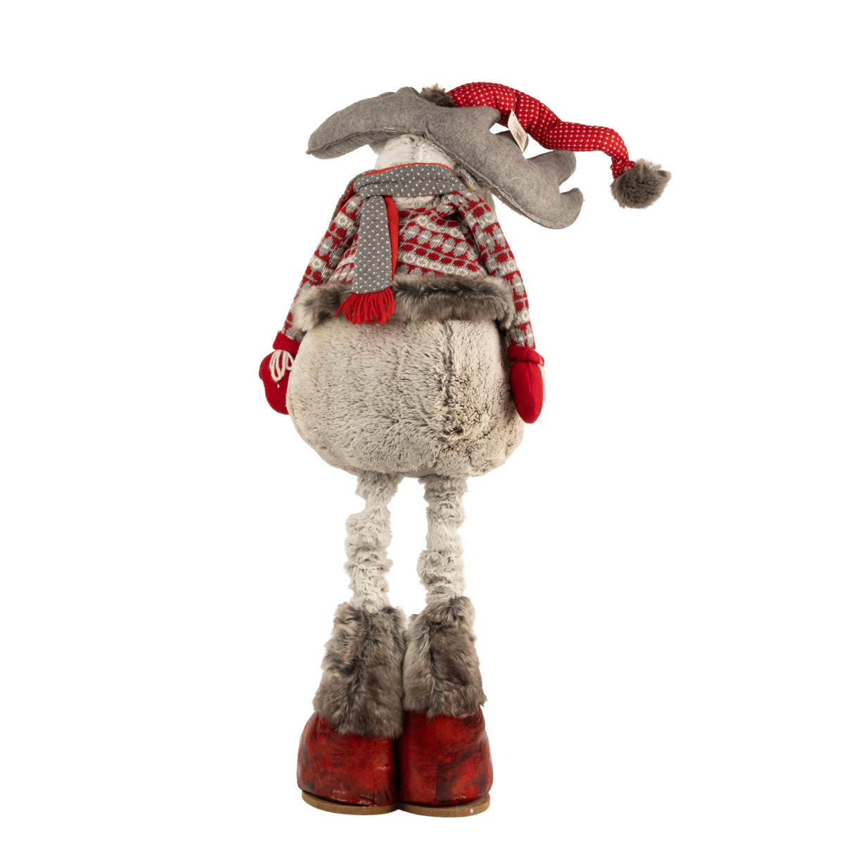 Мягкая новогодняя игрушка Олень на телескопических ногах 107-153 см, белый, 778-273 6