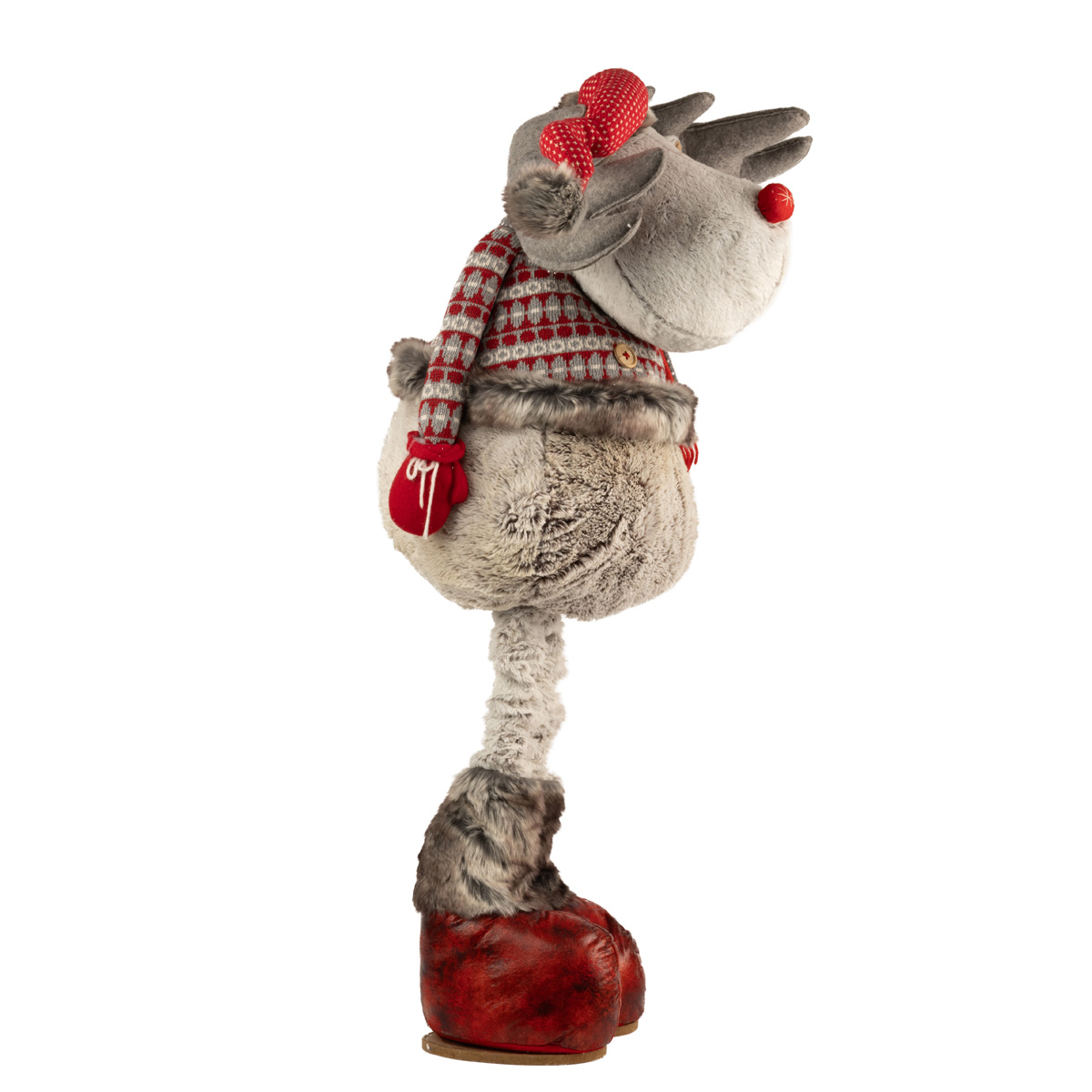 Мягкая новогодняя игрушка Олень на телескопических ногах 107-153 см, белый, 778-273 3