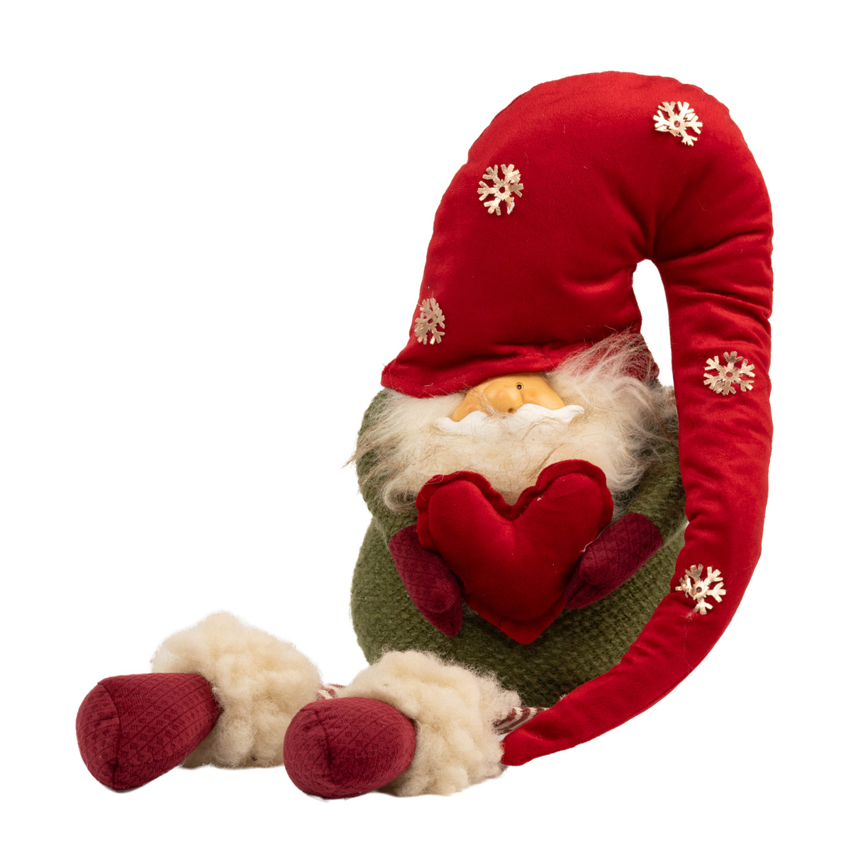 Мягкая игрушка новогодняя "Гном с сердцем" 51 см, 973728 1