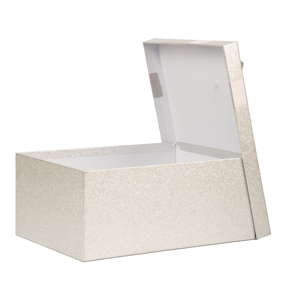 Подарункова коробка прямокутна НР, "Срібло блиск" з бантом, 29*22* 12,5 см, 121034726 1