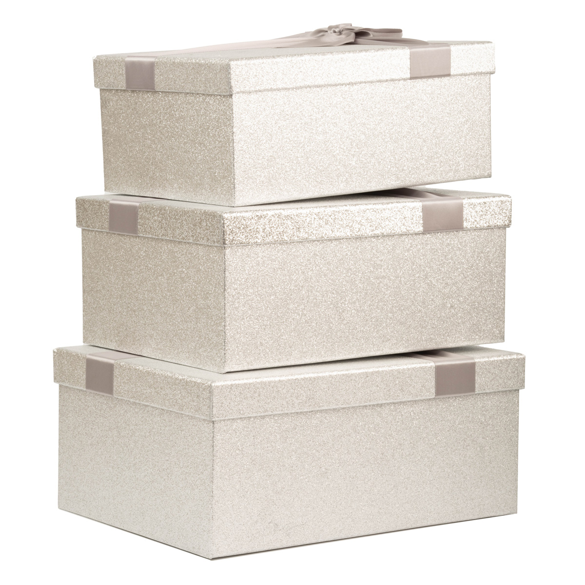 Подарункова коробка прямокутна НР, "Срібло блиск" з бантом, 35*27* 15,5 см, 121034729 2