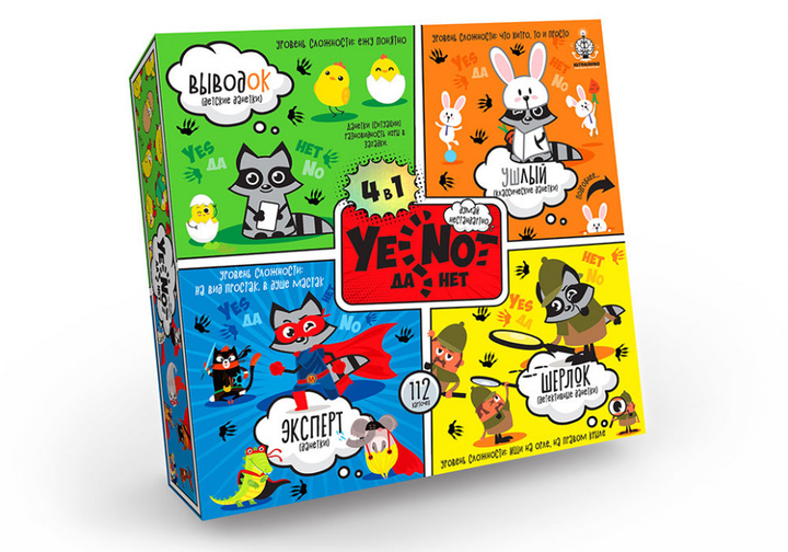 Гра карткова "Yenot ДаНетки" 4 в 1 (рос), YEN-02-01 (10)