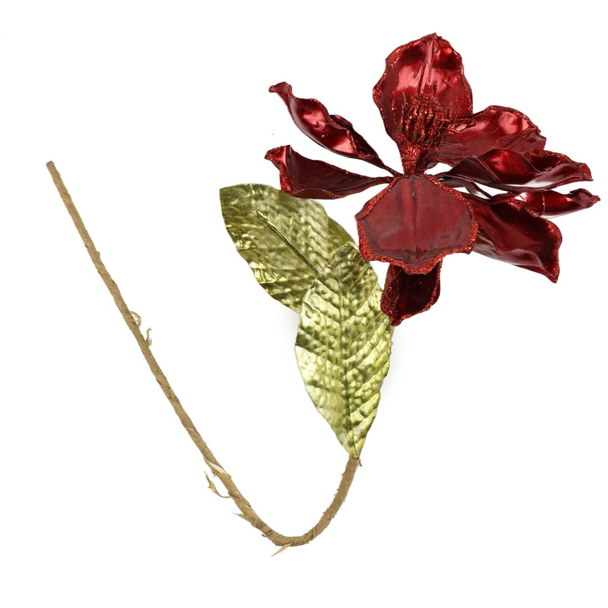 Украшение новогоднее Пуансетия кожаная, цвет бургундское вино, 9769590