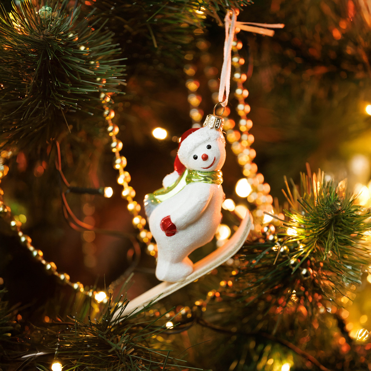 Елочное украшение Снеговик на лыжах, F1345-124778 4