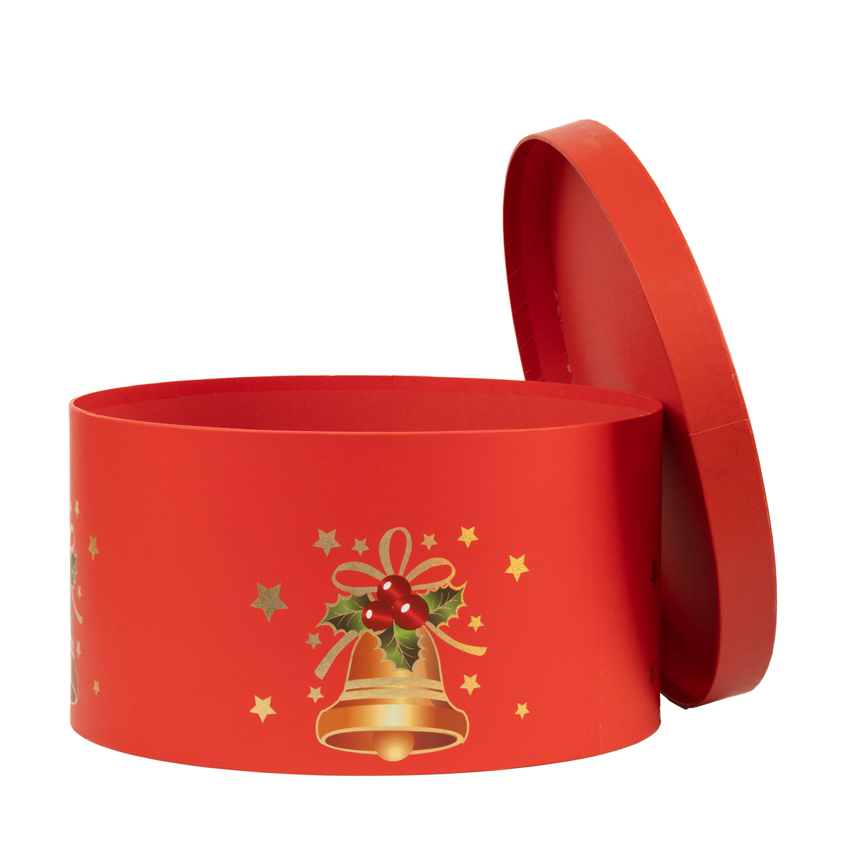 Подарункова коробка кругла НР, "Новорічний малюнок", 22,5*12,8 см, 2110098305 1