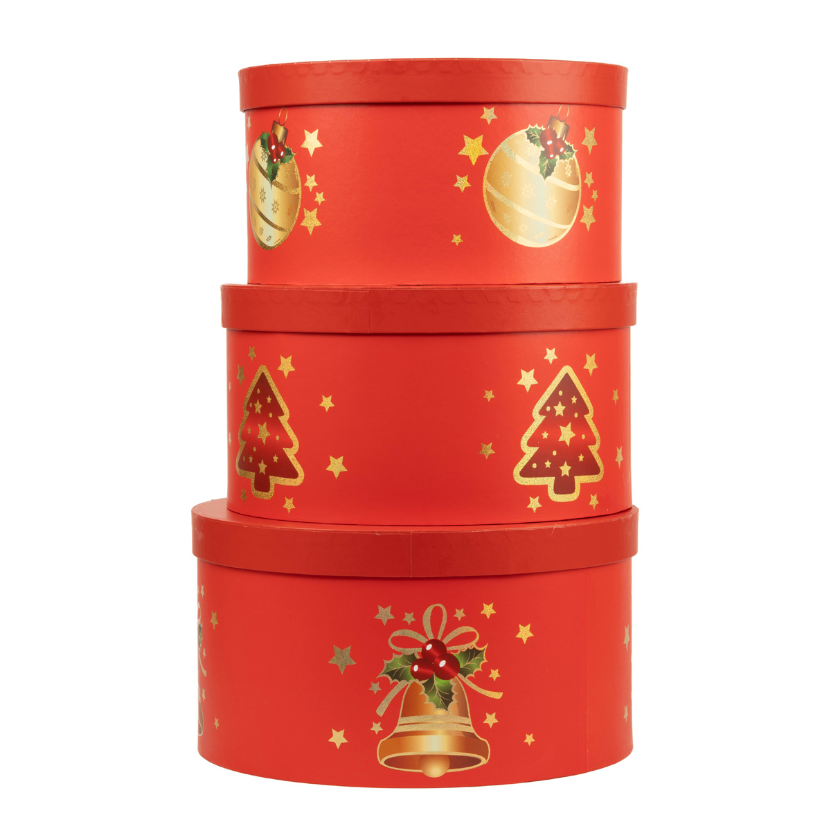 Подарункова коробка кругла НР, "Новорічний малюнок", 35*17,3 см, 2110098310 2