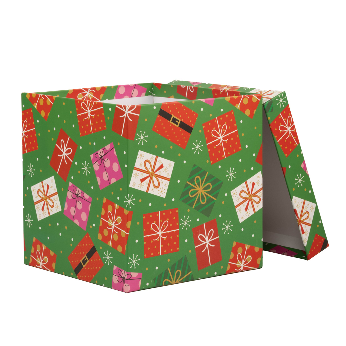 Подарункова коробка НР, зелена "Новорічні подарунки", 15*15*15 cм, 120543883 1