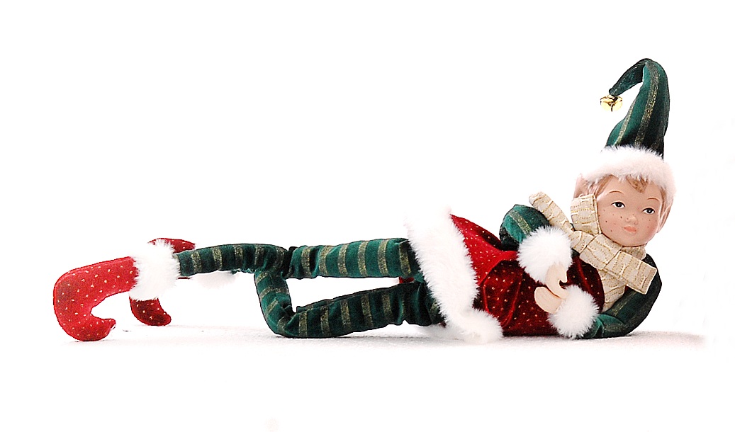 Прикраса сувенірна, декоративна "Карнавальний ельф зелений з довгими ногами" 48 см, 16529, ТМ "A&G"