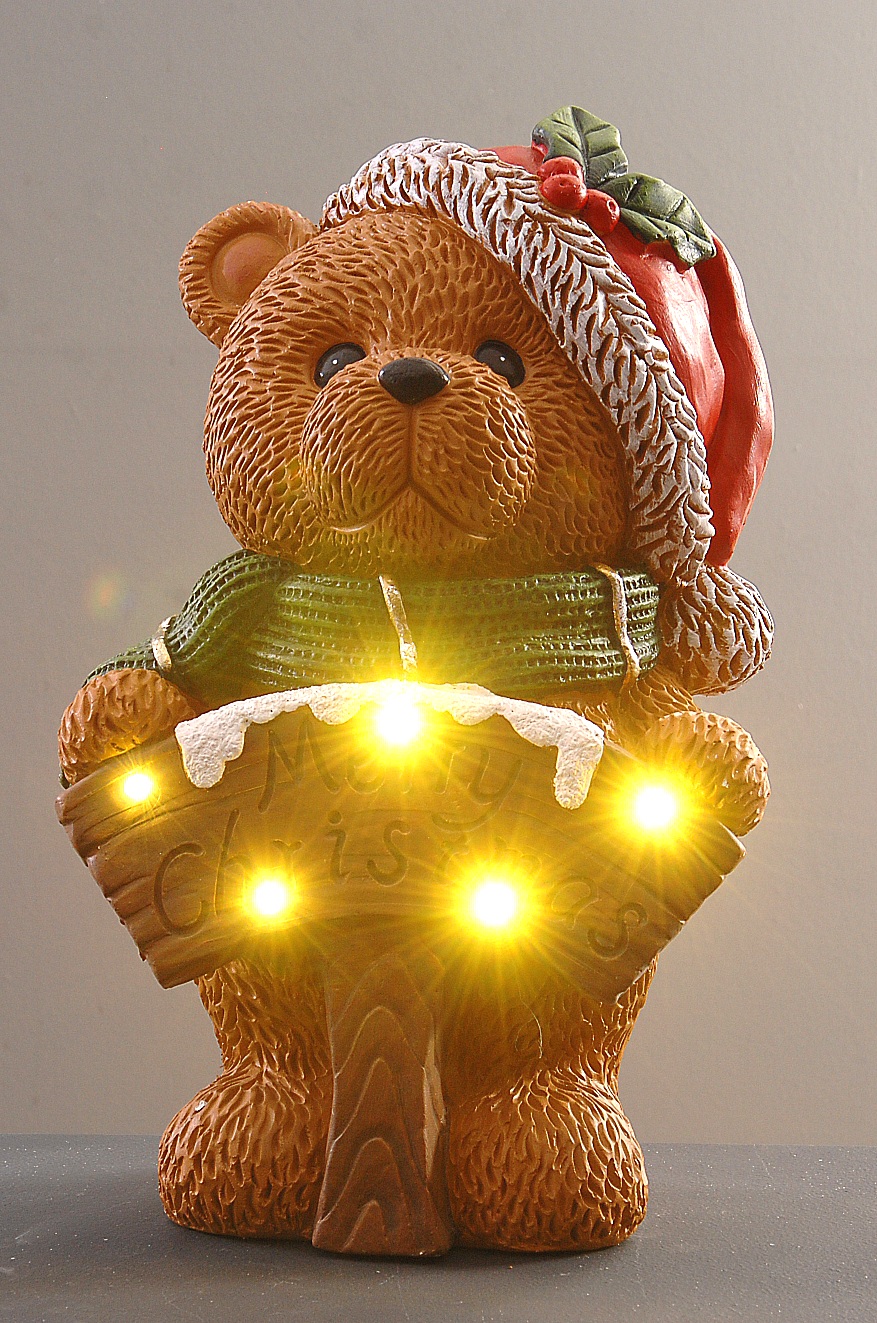Украшение сувенирное, декоративная статуэтка «Мишка с LED светом» 38 см, 20706, ТМ «A&G»