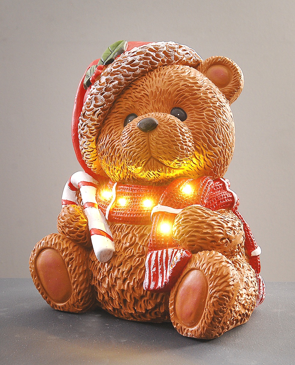 Прикраса сувенірна, декоративна статуетка "Ведмедик з LED світлом" 29 см, 20707, ТМ "A&G"