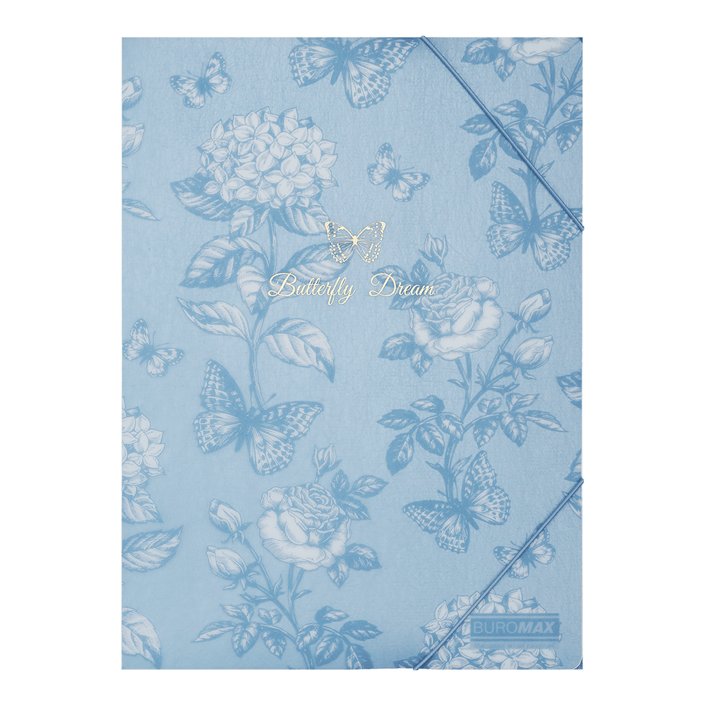 Папка на гумках А4 Arabeski, матовий непрозорий пластик, синьо-сірий, BM.3908-95