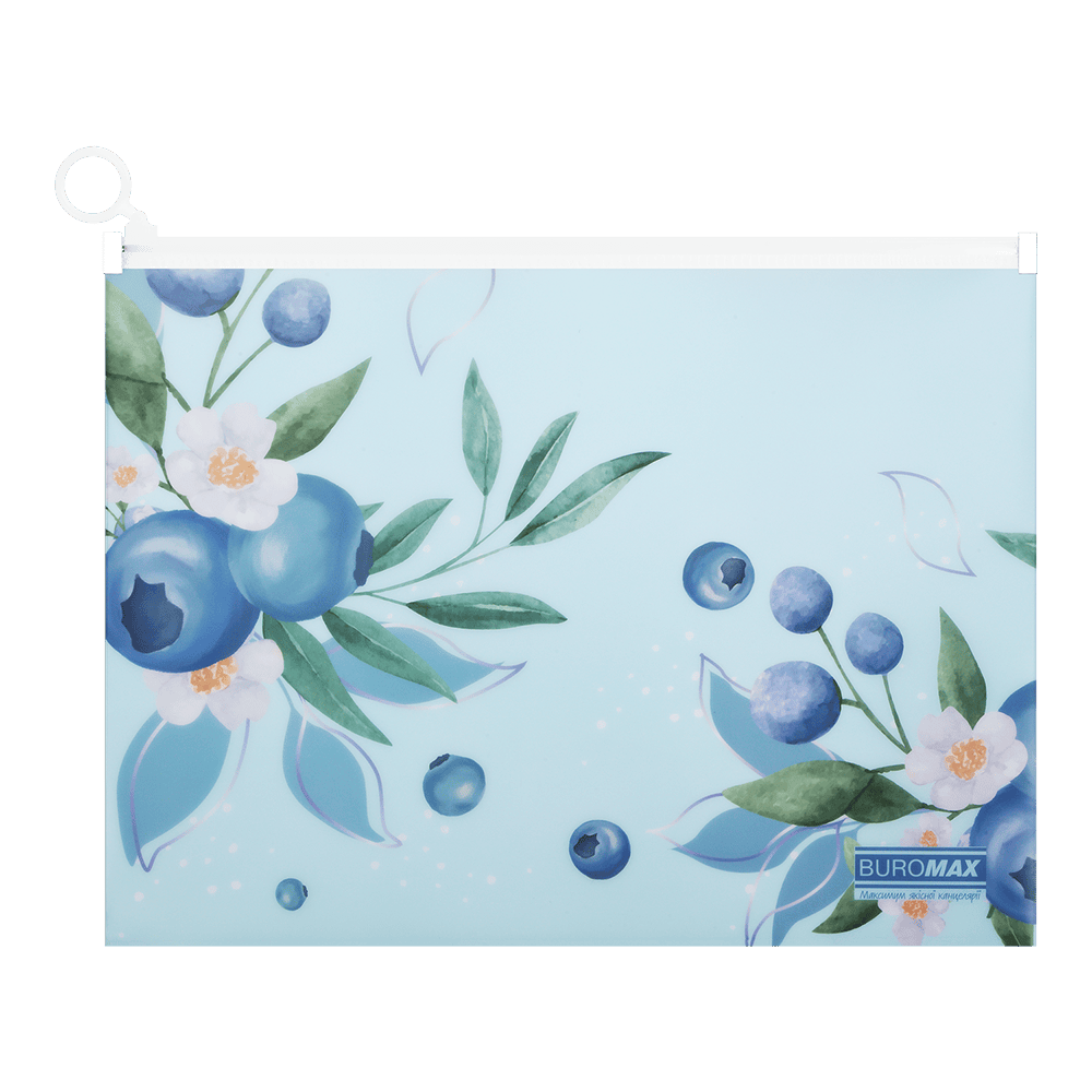 Папка-конверт А4 на zip-блискавці Arabeski,непрозорий матовий, пластик, морська хвиля, BM.3948-17