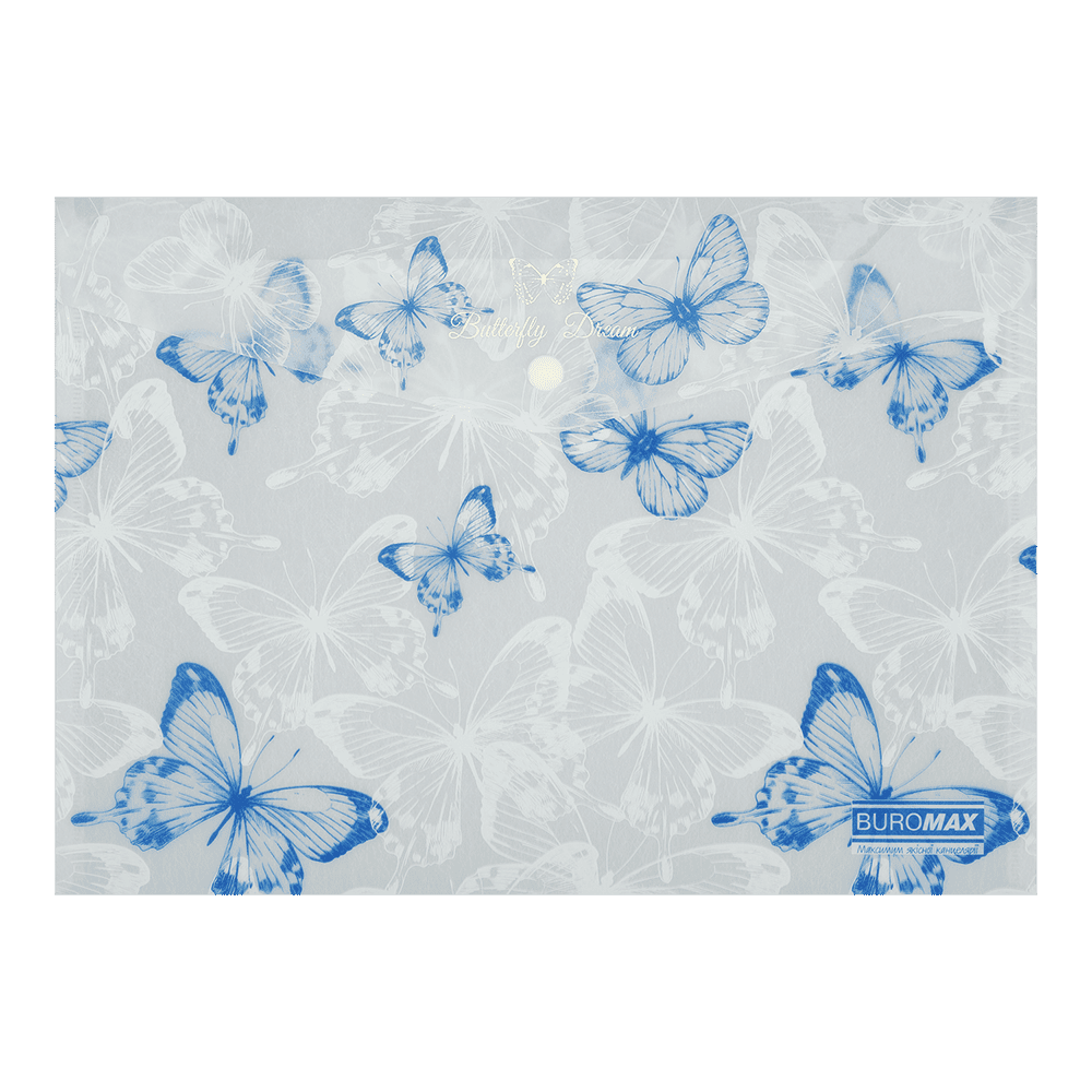 Папка-конверт на кнопці А4 Arabeski, непрозорий матовий, пластик, білий перламутровий, BM.3943-31