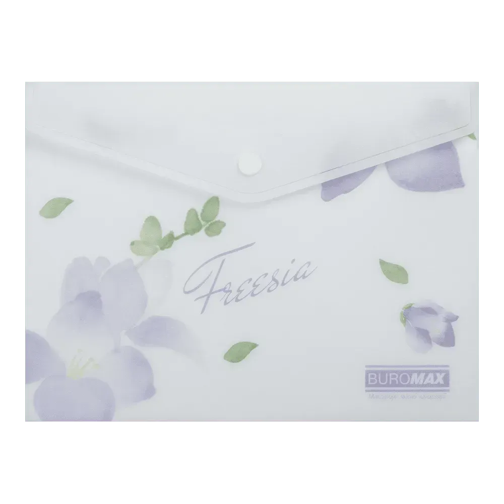 Папка-конверт на кнопці А5 Arabeski, непрозорий матовий, пластик, бузковий, BM.3919-26