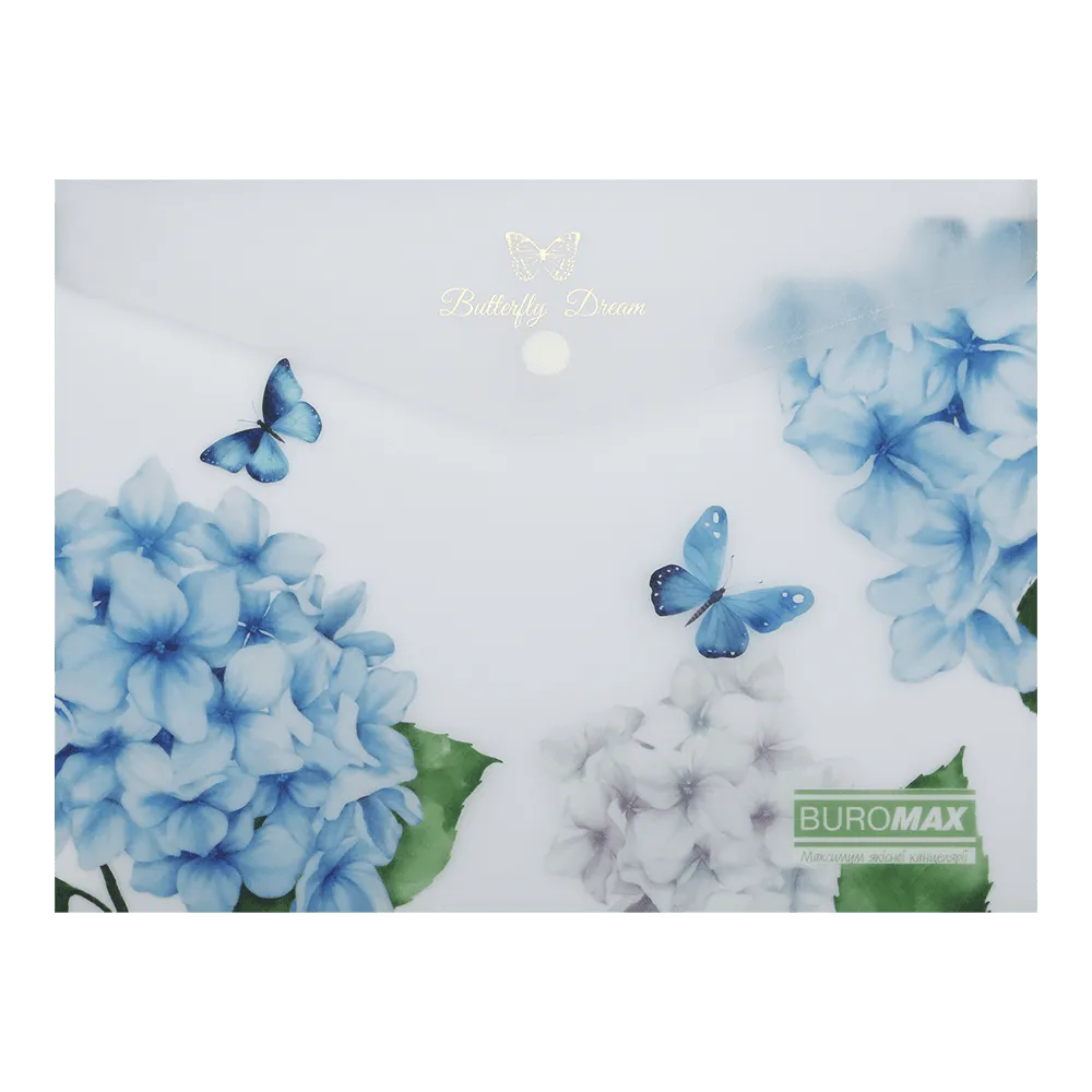 Папка-конверт на кнопці А5 Arabeski, непрозорий матовий, пластик, прозорий, BM.3919-00