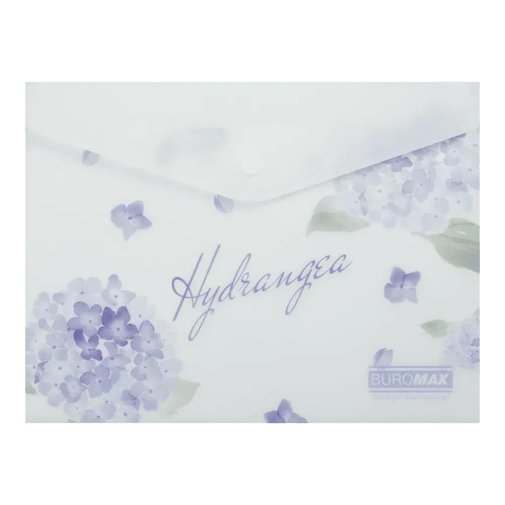 Папка-конверт на кнопці А5 Arabeski, непрозорий матовий, пластик, світло-синій, BM.3919-30