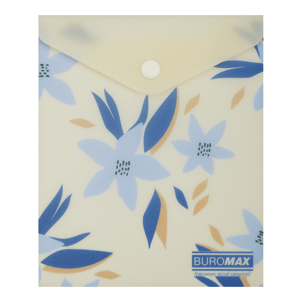 Папка-конверт на кнопці А6 Arabeski, непрозорий матовий, пластик, маренго, BM.3922-53