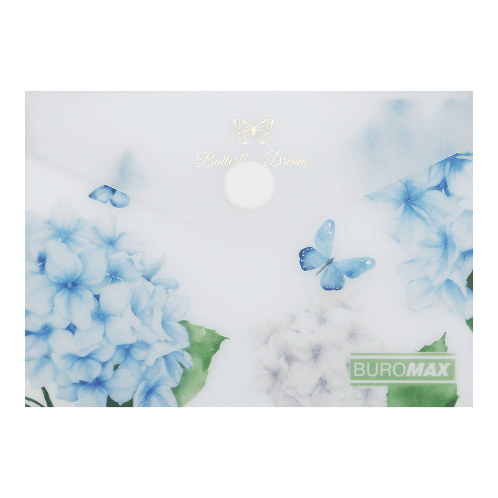 Папка-конверт на кнопці А7 Arabeski, непрозорий матовий, пластик, прозорий, BM.3923-00