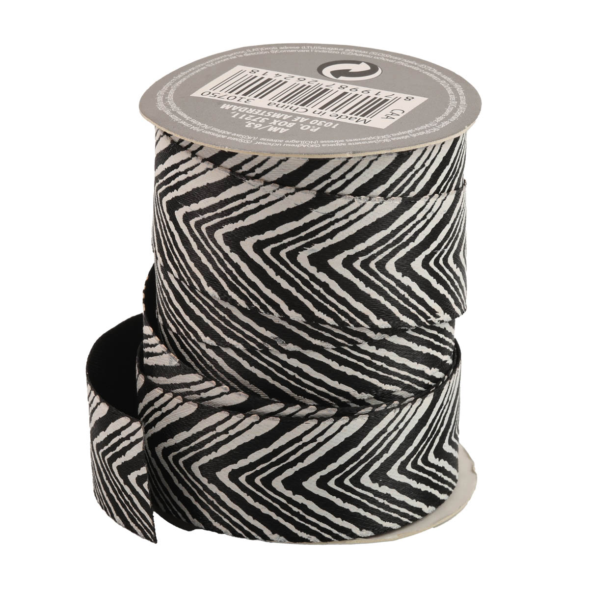 Лента рождественская, черно-белая (4 вида в ассорт.), CAA728310