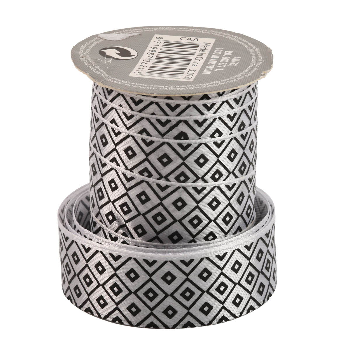 Лента рождественская, черно-белая (4 вида в ассорт.), CAA728310 3