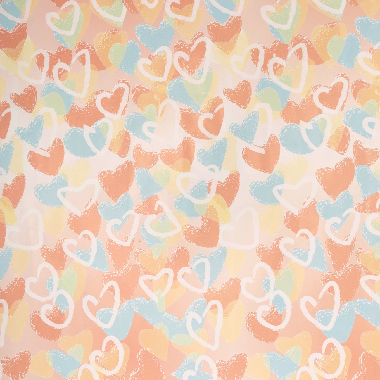 Папір пакувальний 70 см*1 м, рожеві сердечки, 48119007945 1