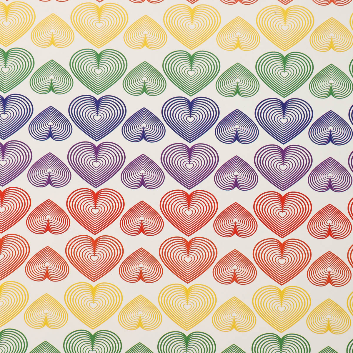 Бумага упаковочная 70 см*1 м, радужные сердечки, 48119008010