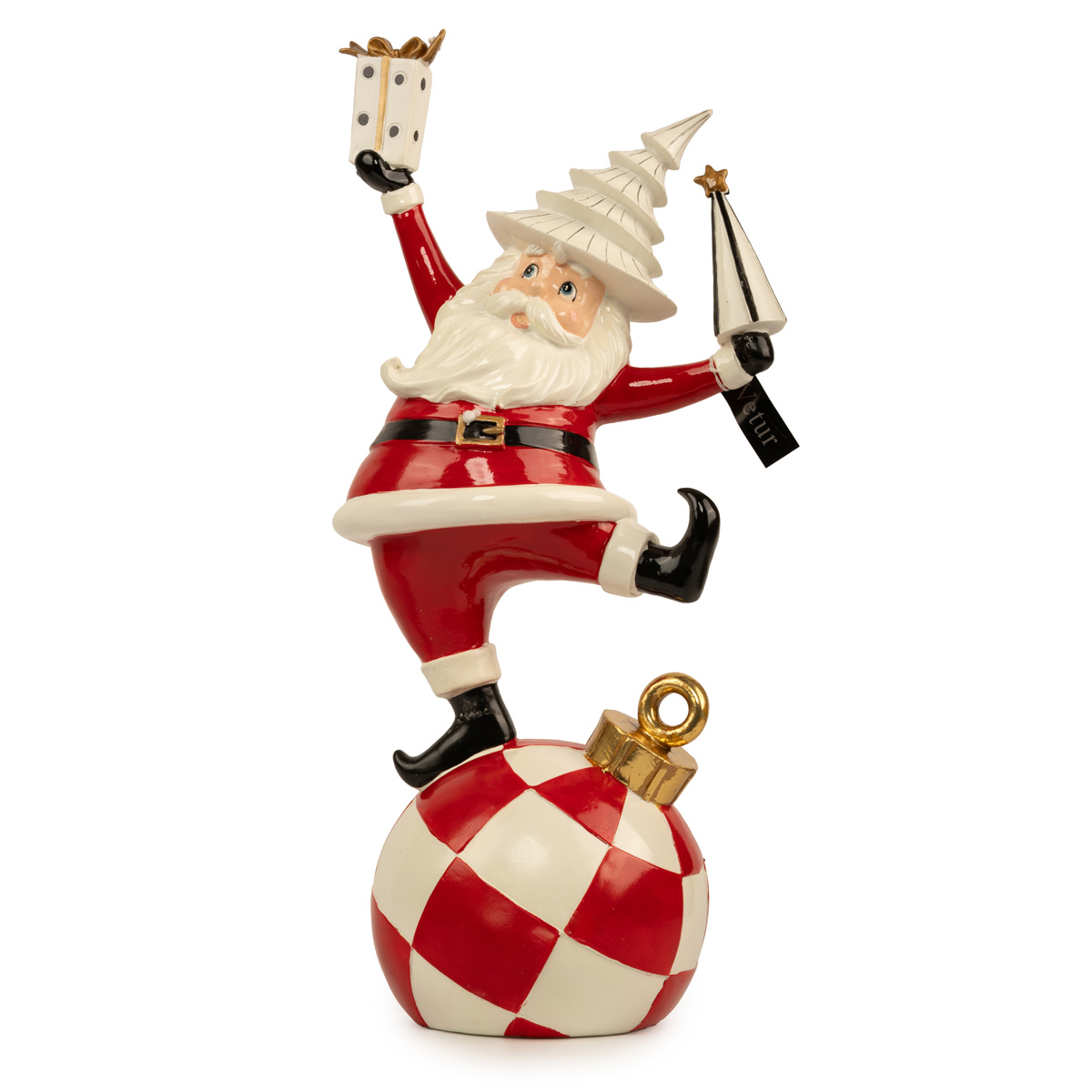 Украшение сувенирное, декоративная статуэтка «Санта на шаре» 45 см, 17023, ТМ «A&G»