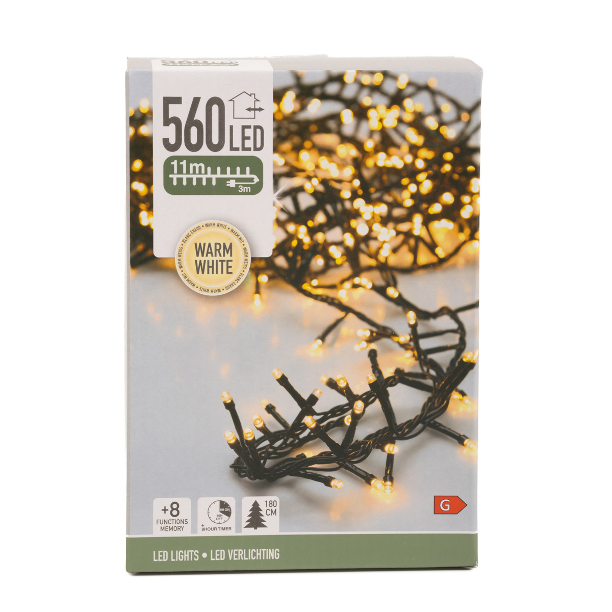 Гірлянда "Snake" із LED-ламп, 560 шт, тепло-біле світло, чорний  дріт (від мережі), AX8560110