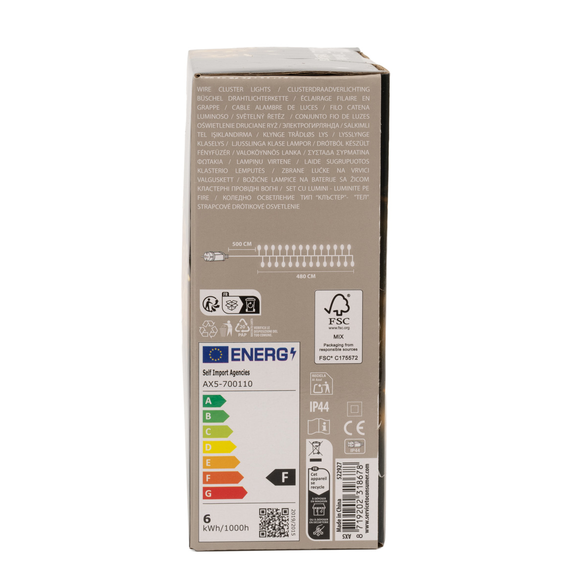 Гірлянда LED 300 мікроламп, тепло-біле світло, чорний дріт, довжина 3 м (від мережі), AX8702630 4