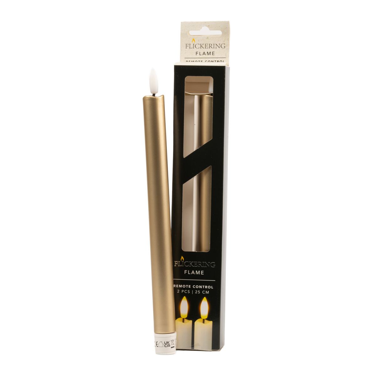 Настільна свічка з LED підсвіткою, 2 шт., золотий, 7,5*7,5*12,5 см і 7,5*7,5*15 см, (батарейки 2*AA не входять у комплект)., AX5441340 1