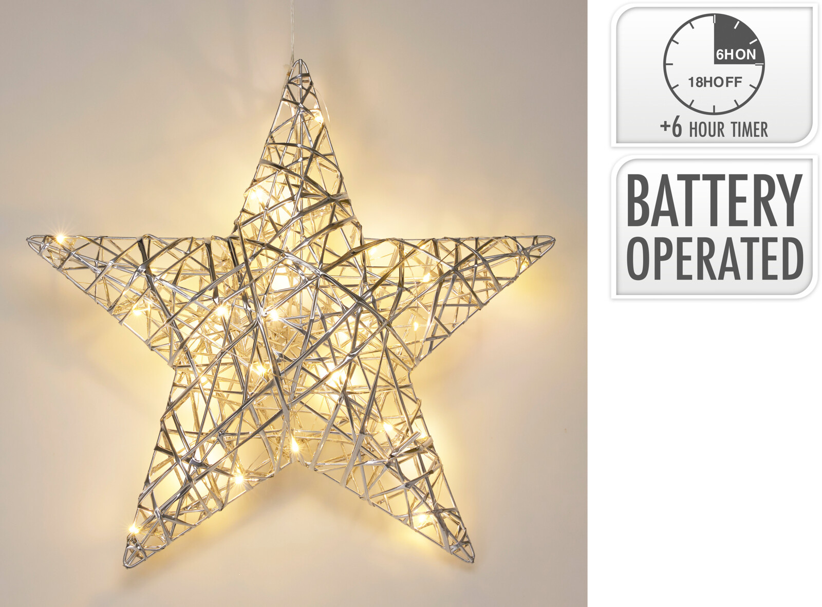 Прикраса сувенірна, декоративна "Зірка" з LED-підсвіткою, 40*9*40 см, AMZ201060