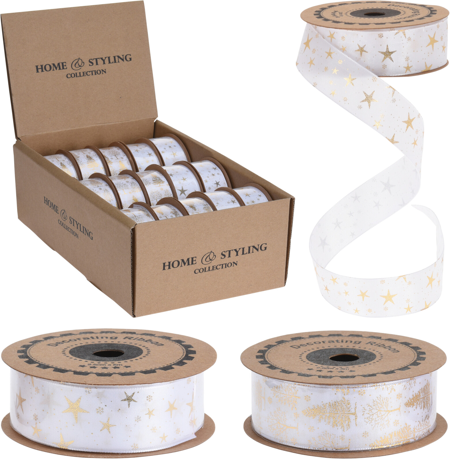 Стрічка декоративна, 2,5*5 м, з фольгованим друком, CAA115400